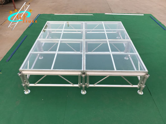Assemble Mobile Wedding Swimming Pool Stage Glass Acrylic Stage Aluminum Frame