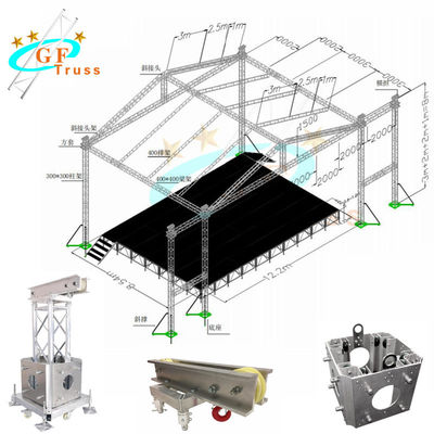 Σύστημα ζευκτόντων στεγών σκηνών L15*W10*H8M W2M για την υπαίθρια συναυλία απόδοσης